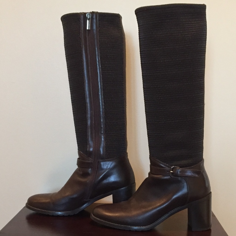 Aquatalia Italian leather H2O resistant brown boot